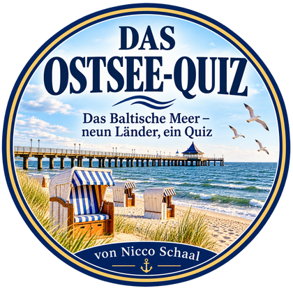 DAS OSTSEE-QUIZ DAS OSTSEE-QUIZ nimmt dich mit auf eine unterhaltsame Entdeckungsreise rund um das Baltische Meer. Erlebe die Ostsee von Deutschland bis Finnland – mit spannenden Fragen, überraschenden Fakten und jeder Menge Ostsee-Wissen.